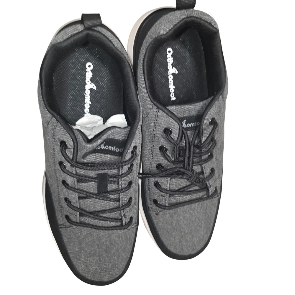 OrthoComfoot Mens Fashion Sneakers ZGBX26B Grey Black EU 46 US 12 New